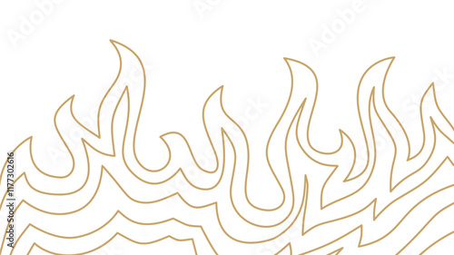 Background with fire lines. Outline of flames background. Continuous fire line design. Flame outline background. Fire Background. flame Background. doodle fire background. Flame Seamless Pattern.