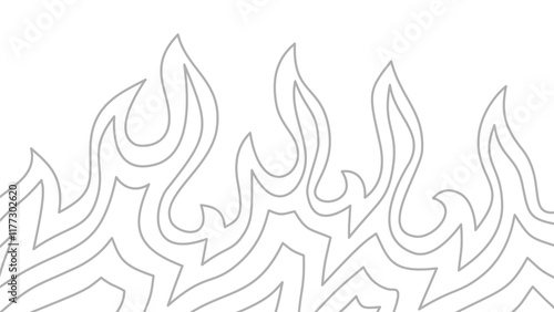 Background with fire lines. Outline of flames background. Continuous fire line design. Flame outline background. Fire Background. flame Background. doodle fire background. Flame Seamless Pattern.