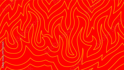 Background with fire lines. Outline of flames background. Continuous fire line design. Flame outline background. Fire Background. flame Background. doodle fire background. Flame Seamless Pattern.