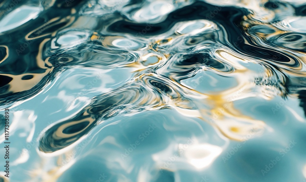 Fototapeta premium Abstract water surface reflections, dynamic light effects, possible use in design