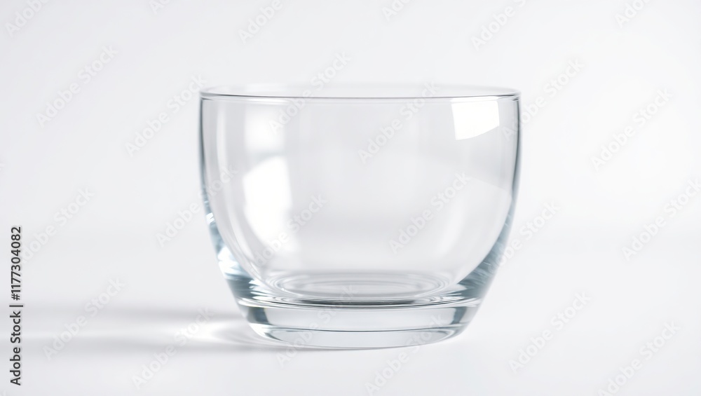A Clear Empty Glass on White Background A Clear Empty Glass on White Background