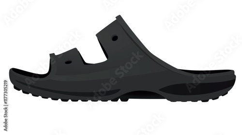 Black male sandal. vector illustration