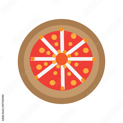 Cartoon pizza food in hand drawn. Vector illustration