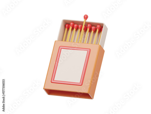 3d match box icon render illustration