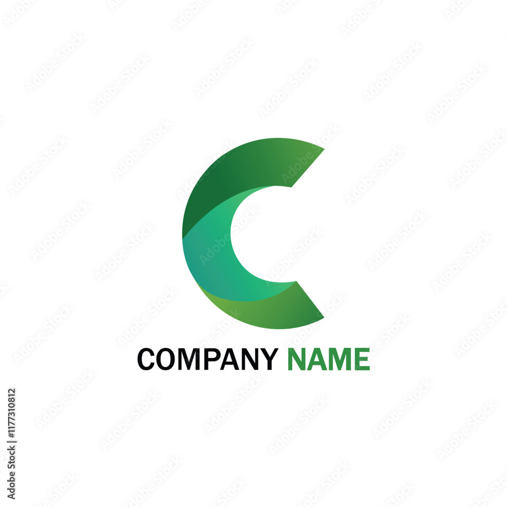 Fototapeta premium Natures Embrace The Green C Logo letter _C logo with leaves nature .
