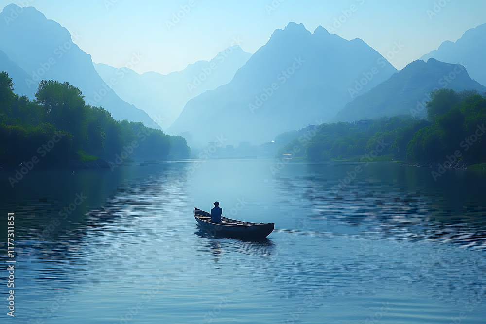 A traditional Chinese fisherman skillfully catching fish in a small wooden boat on calm waters, surrounded by serene natural scenery, evoking cultural heritage and tranquility.
A traditional Chinese fisherman skillfully catching fish in a small wooden boat on calm waters, surrounded by serene natural scenery, evoking cultural heritage and tranquility.