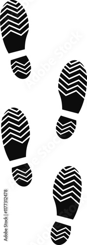 Silhouette Footprint or Shoe Sole Pattern Print