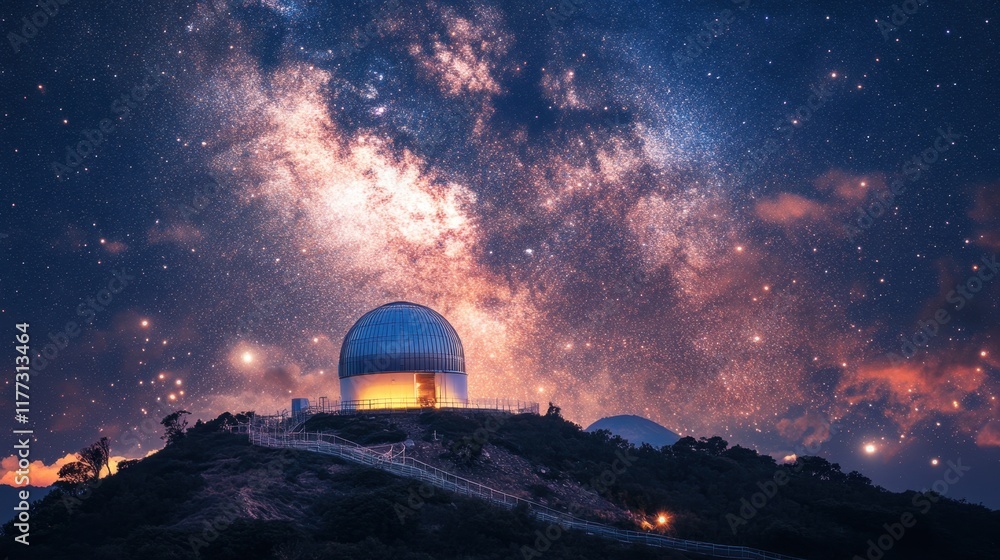 A majestic structure glowing under a sky filled with stars, evoking wonder and beauty. A majestic structure glowing under a sky filled with stars, evoking wonder and beauty.