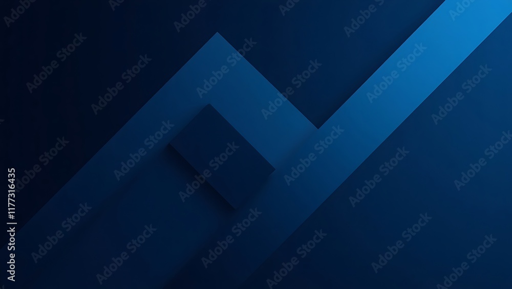 Fototapeta premium Abstract geometric digital artwork featuring overlapping diagonal lines in shades of blue, creating depth and dimension. A sleek, modern, and dynamic composition.