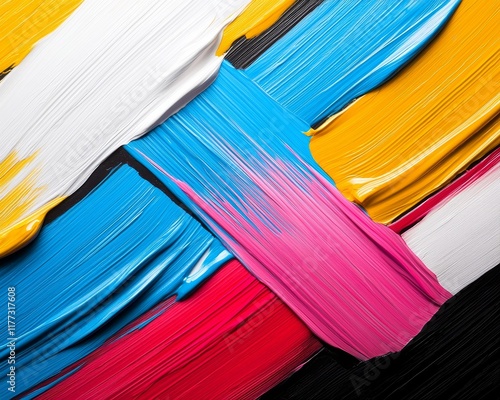 Abstract Colorful Acrylic Paint Strokes Vibrant Swirls Modern Art Texture Background