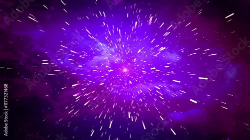 Fantastic movement of cosmic particles.