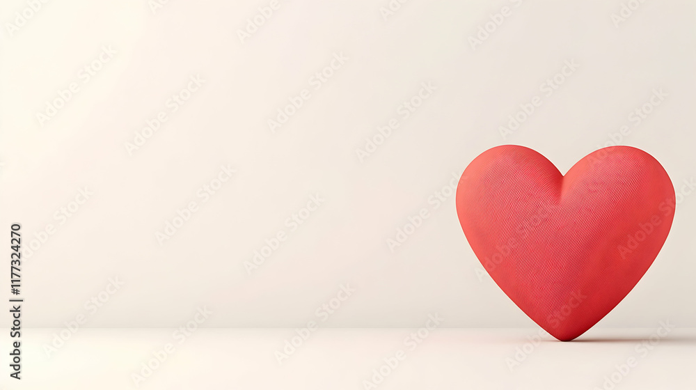 Red heart symbol on white background; Valentine's Day, love, romance, affection, minimalist design; ideal for greeting cards, websites, or social media. Red heart symbol on white background; Valentine's Day, love, romance, affection, minimalist design; ideal for greeting cards, websites, or social media.