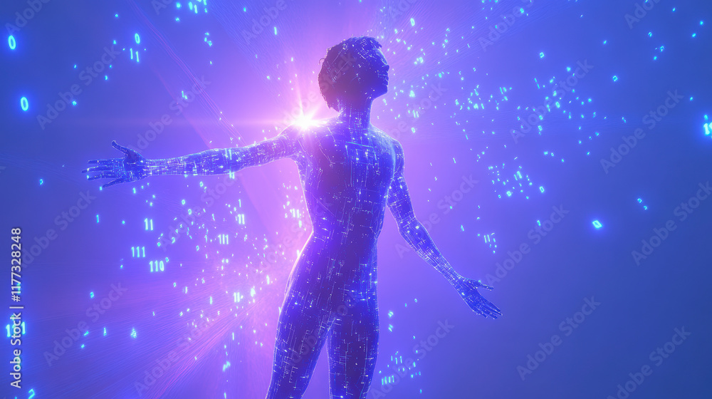 Obraz premium Futuristic AI Technology Visualization - High Fidelity Digital Art