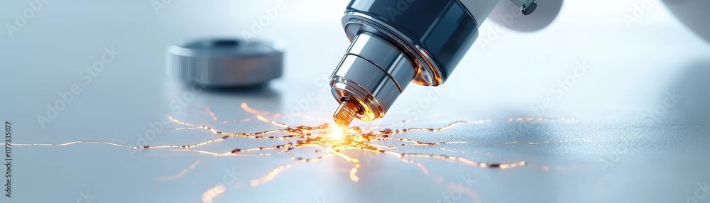 Advanced Laser Technology Creating Sparks on a Smooth Surface in a High-Tech Environment Advanced Laser Technology Creating Sparks on a Smooth Surface in a High-Tech Environment