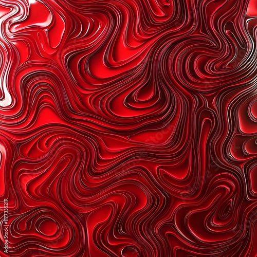 seamless pattern with hearts, Abstract red wave pattern, Fluid red swirl design, Glossy red ripple texture, Shiny red curved surface, Smooth red wave background, Vibrant red abstract art
