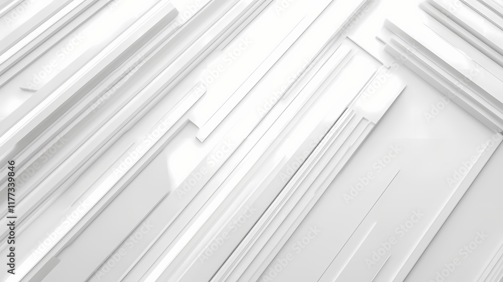 Modern abstract design featuring textured white geometric shapes and lines on a flat surface. Generative AI Modern abstract design featuring textured white geometric shapes and lines on a flat surface. Generative AI