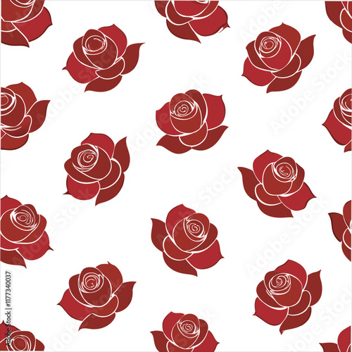 Wallpaper Mural Seamless pattern Rose leaves  Torontodigital.ca