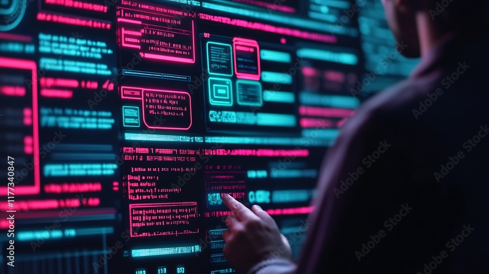 Futuristic Digital Interface with Floating Text and Augmented Reality Chatbot Interaction Futuristic Digital Interface with Floating Text and Augmented Reality Chatbot Interaction