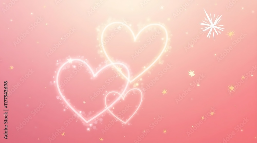 Glowing Hearts Valentine's Day Background Glowing Hearts Valentine's Day Background