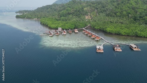 Aerial video over Parang island tourism Lampung Indonesia photo