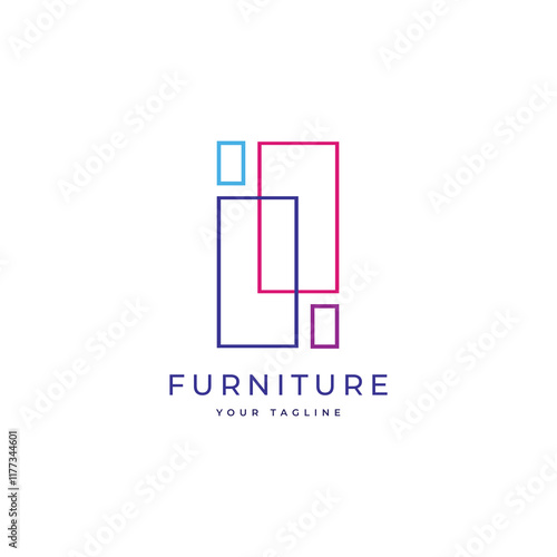 furniture interior logo design graphic vector