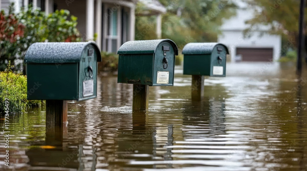 Laurel Meadows community in Sarasota under floodwaters, with mailboxes and cars partially submerged after heavy rainfall from hurricane Debby. Laurel Meadows community in Sarasota under floodwaters, with mailboxes and cars partially submerged after heavy rainfall from hurricane Debby.