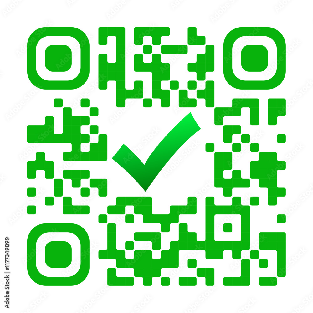 green check mark QR code