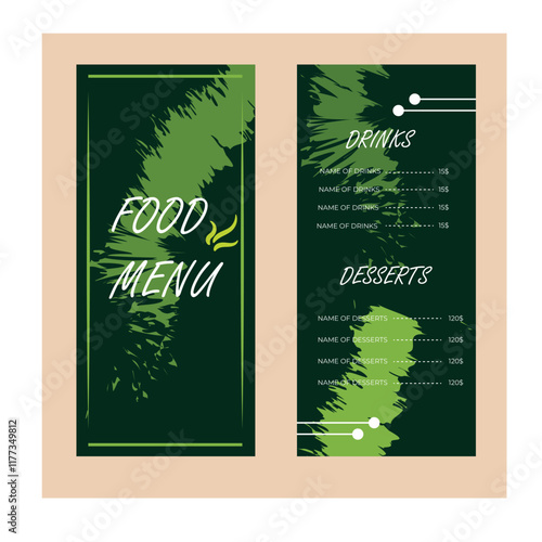 Ornamental frame healthy menu template
