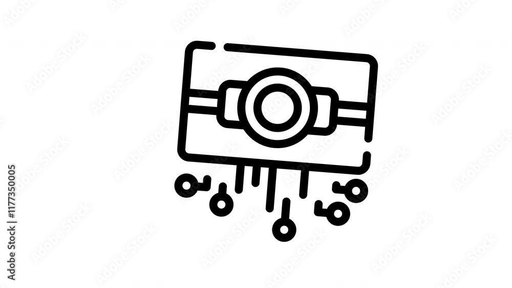 Icon line motion graphic infocus technology Icon line motion graphic infocus technology