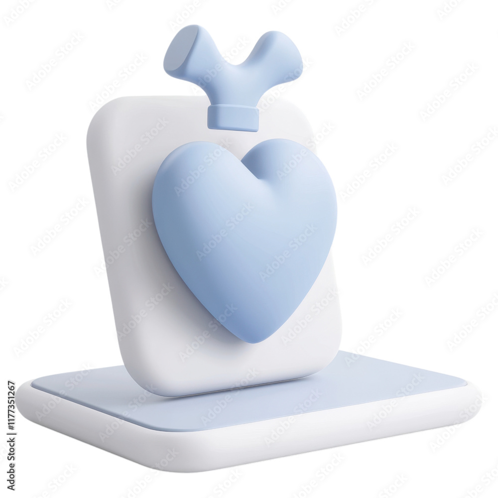 Stylish blue heart sculpture with a unique faucet design on a minimalist base. Stylish blue heart sculpture with a unique faucet design on a minimalist base.