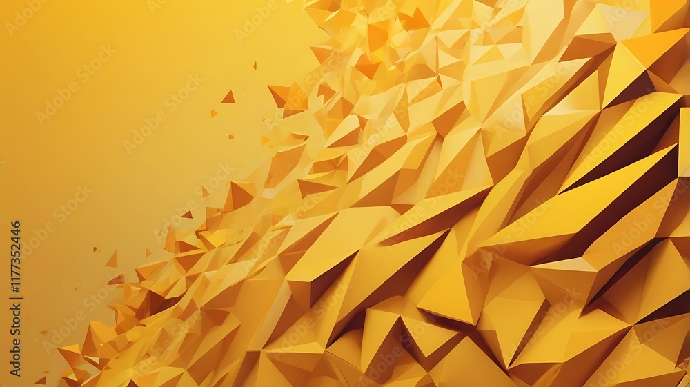Obraz premium Dynamic Abstract Geometric Pattern with Vibrant Yellow and White Rounded Shapes in Diagonal Layout - Modern Minimalist Design with Depth and Movement