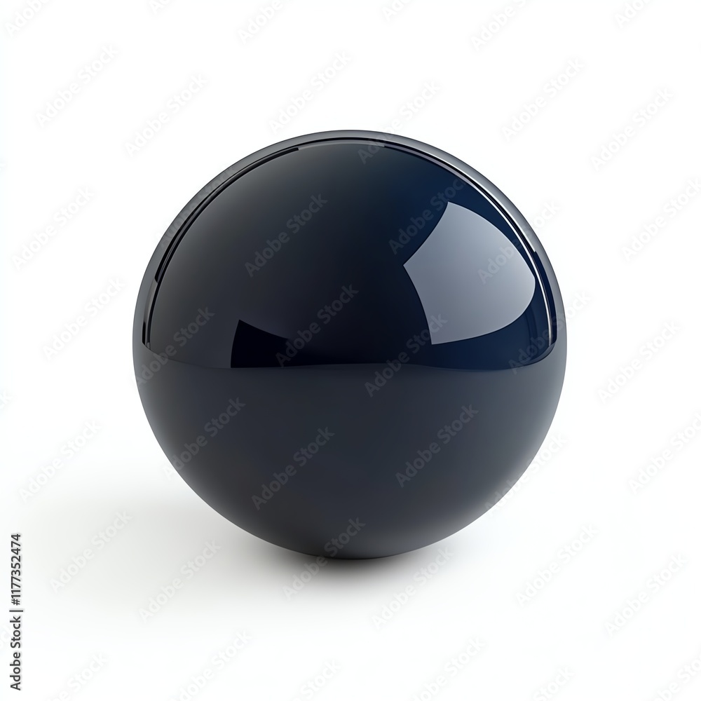 Glossy black sphere on a white isolated background. Glossy black sphere on a white isolated background.