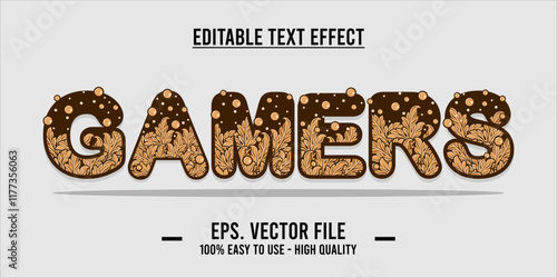 typography GAMERS word art illustration, editable text effect