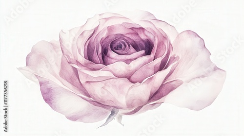 a light purple rose in watercolor painting style