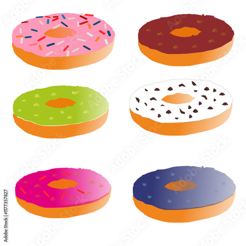 Delicious Donut with six different taste photo