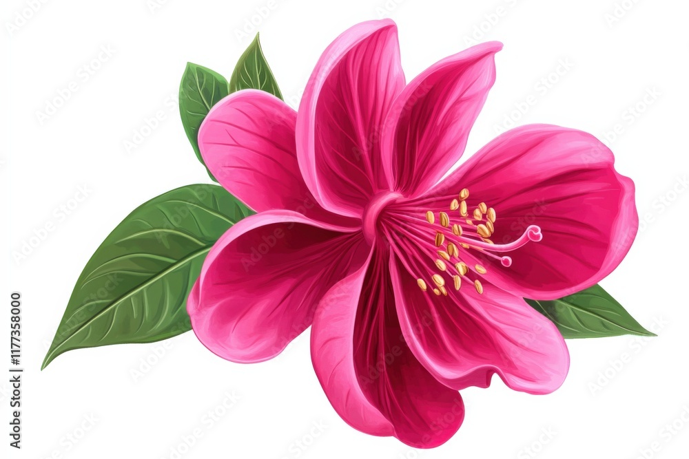 close-up of a pink flower with green leaves close-up of a pink flower with green leaves