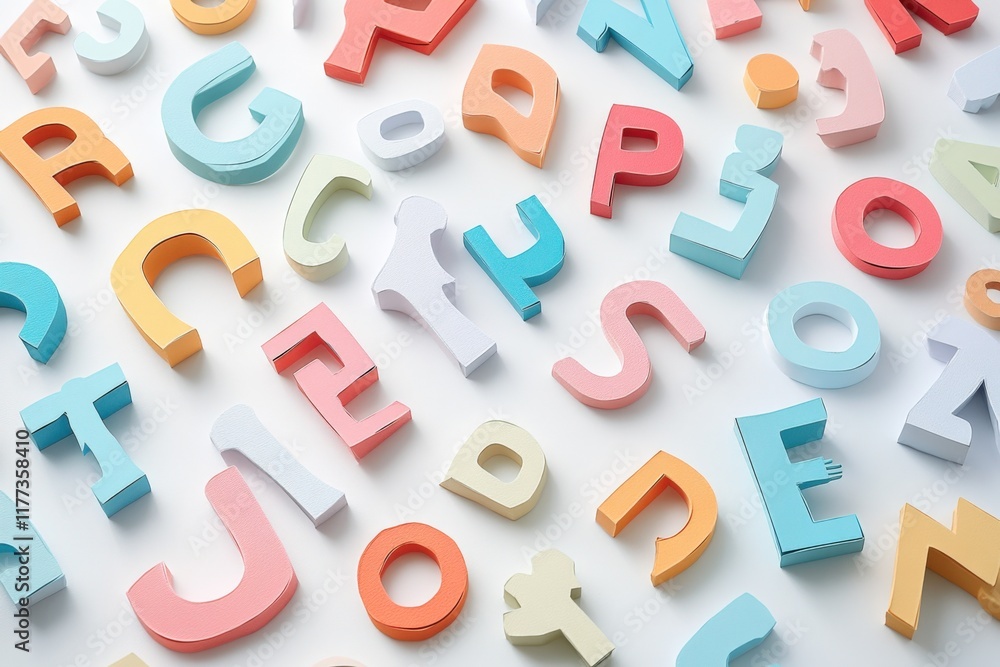 Fototapeta premium colorful 3d alphabet letters on a white background