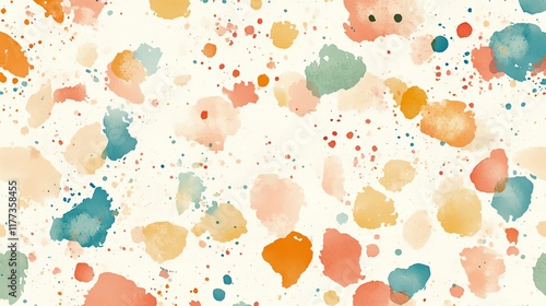 Colorful watercolor splashes on a light background, ideal for creative designs. photo