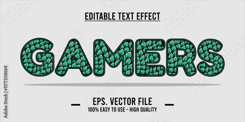 typography GAMERS word art illustration, editable text effect