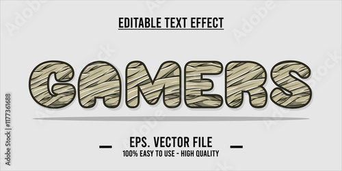 typography GAMERS word art illustration, editable text effect