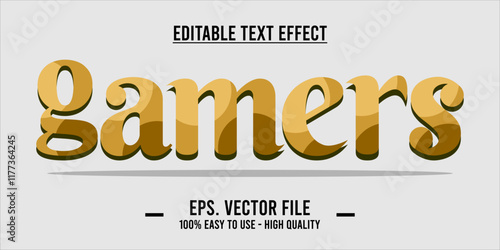 typography GAMERS word art illustration, editable text effect