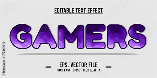 typography GAMERS word art illustration, editable text effect