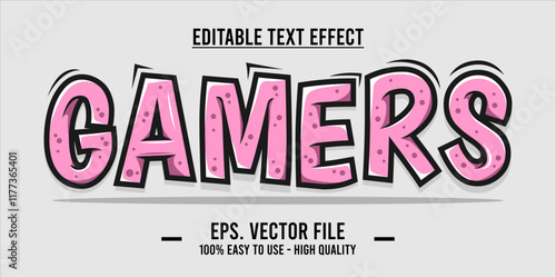 typography GAMERS word art illustration, editable text effect