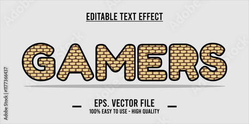 typography GAMERS word art illustration, editable text effect