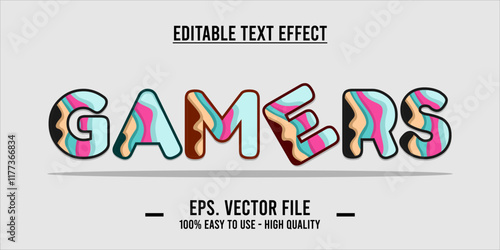 typography GAMERS word art illustration, editable text effect