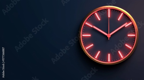Wallpaper Mural Tax Exemption Concept. Modern clock with glowing red accents on a dark wall. Torontodigital.ca