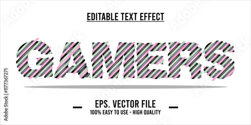 typography GAMERS word art illustration, editable text effect