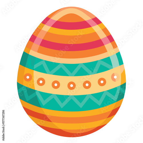 Easter day egg vector art on white background
