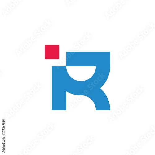 letter ir simple motion dot colorful logo vector