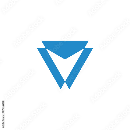 Free Download blue emblem triangles v geometric logo vector - GFXLoad